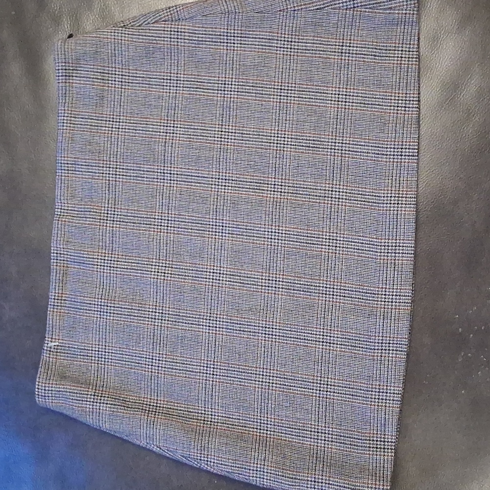 Grey Brown Black Plaid Mini Skirt